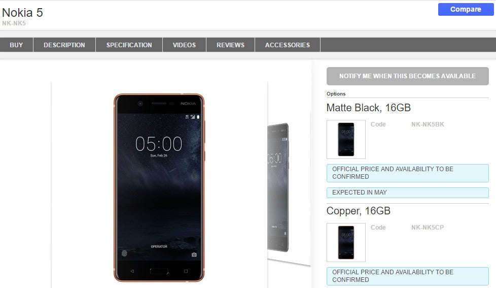 UK retailer to start shipping Nokia 3 and 5 smartphones in May, Nokia 6 comes in June