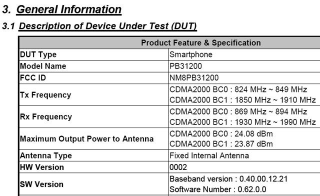 HTC PB31200 jumps through the FCC flaunting CDMA bands