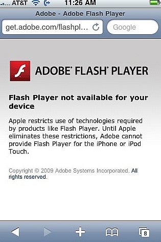 7 million attempts to download flash from iPhone/iPod Touch users in December