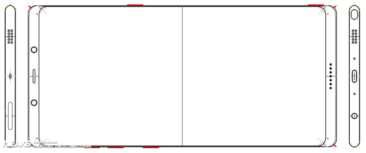 Alleged Note 8 schematic looks close to the S8 design, down to the Infinity Display and the Bixby button - Alleged Note 8 specs and schematics tip 6.4&quot; 4K display, 6GB RAM, mysterious perforations