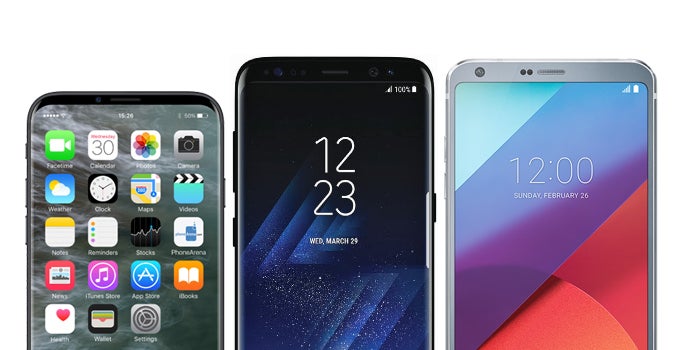 What the Galaxy S8/S8+ and the LG G6 may look like next to an almost bezel-less iPhone 8