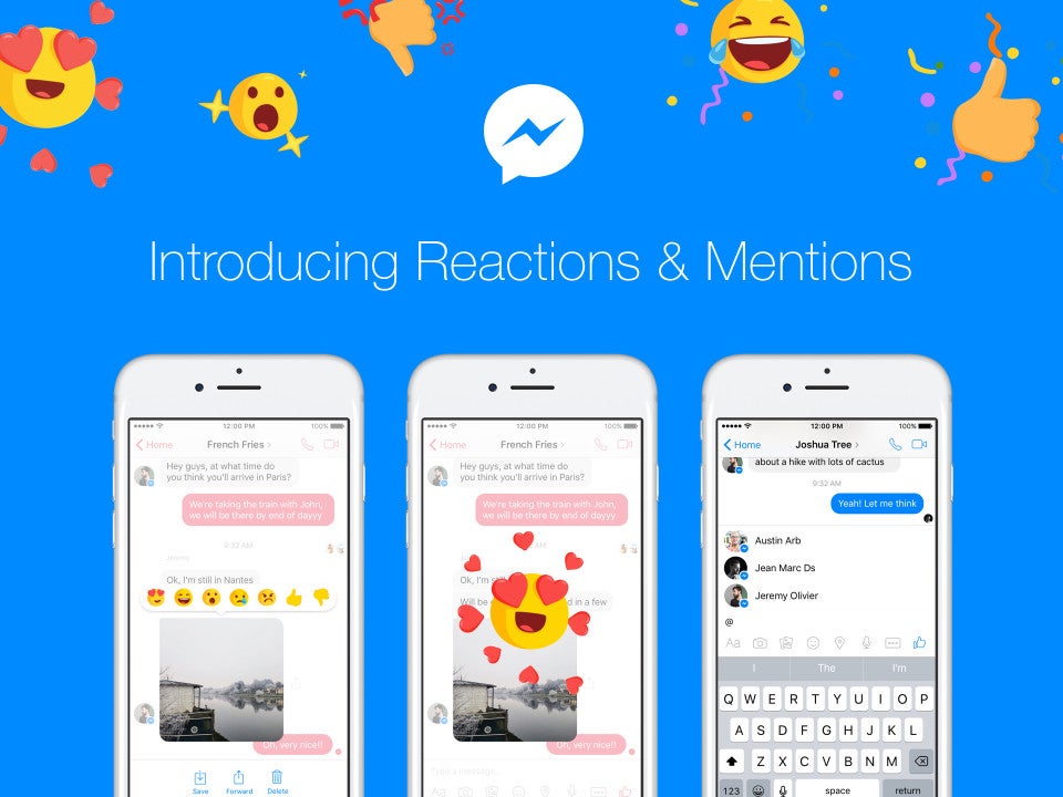 Facebook adds Reactions and Mentions to Messenger app on Android and iOS