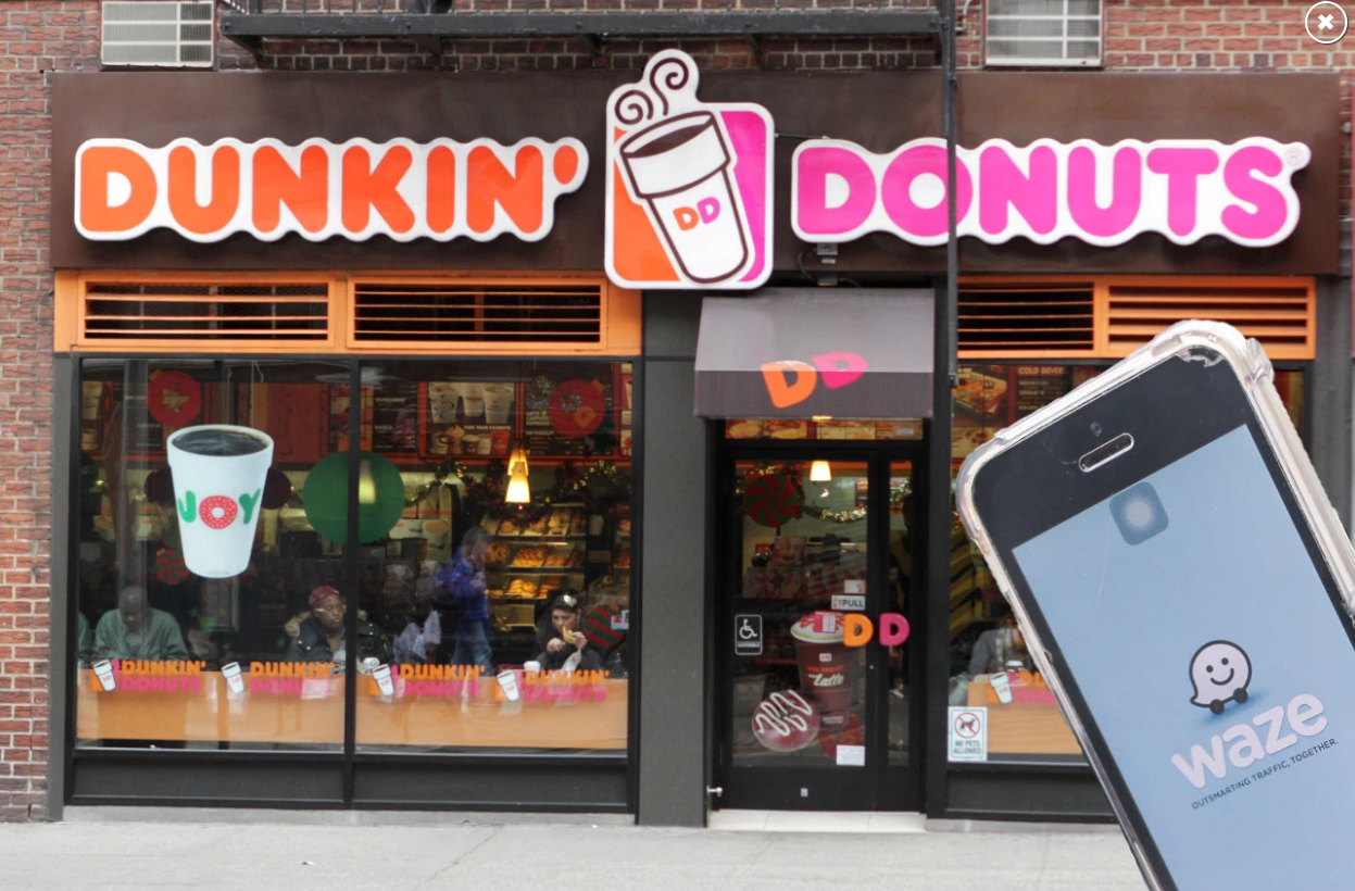Starting today, Waze users can order Dunkin' Donuts straight from the Waze app, and pick up the order on the way to the office - Order your morning coffee from the Waze app and pick it up on the drive to work