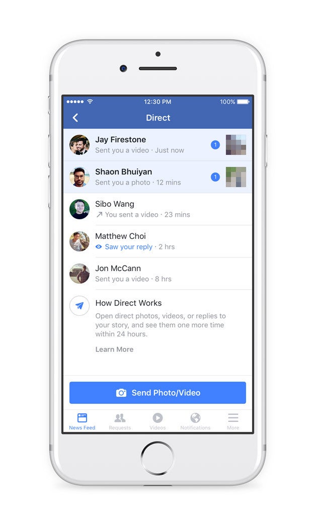 Facebook Direct looks awfully familiar - Facebook's new Direct feature is literally Snapchat