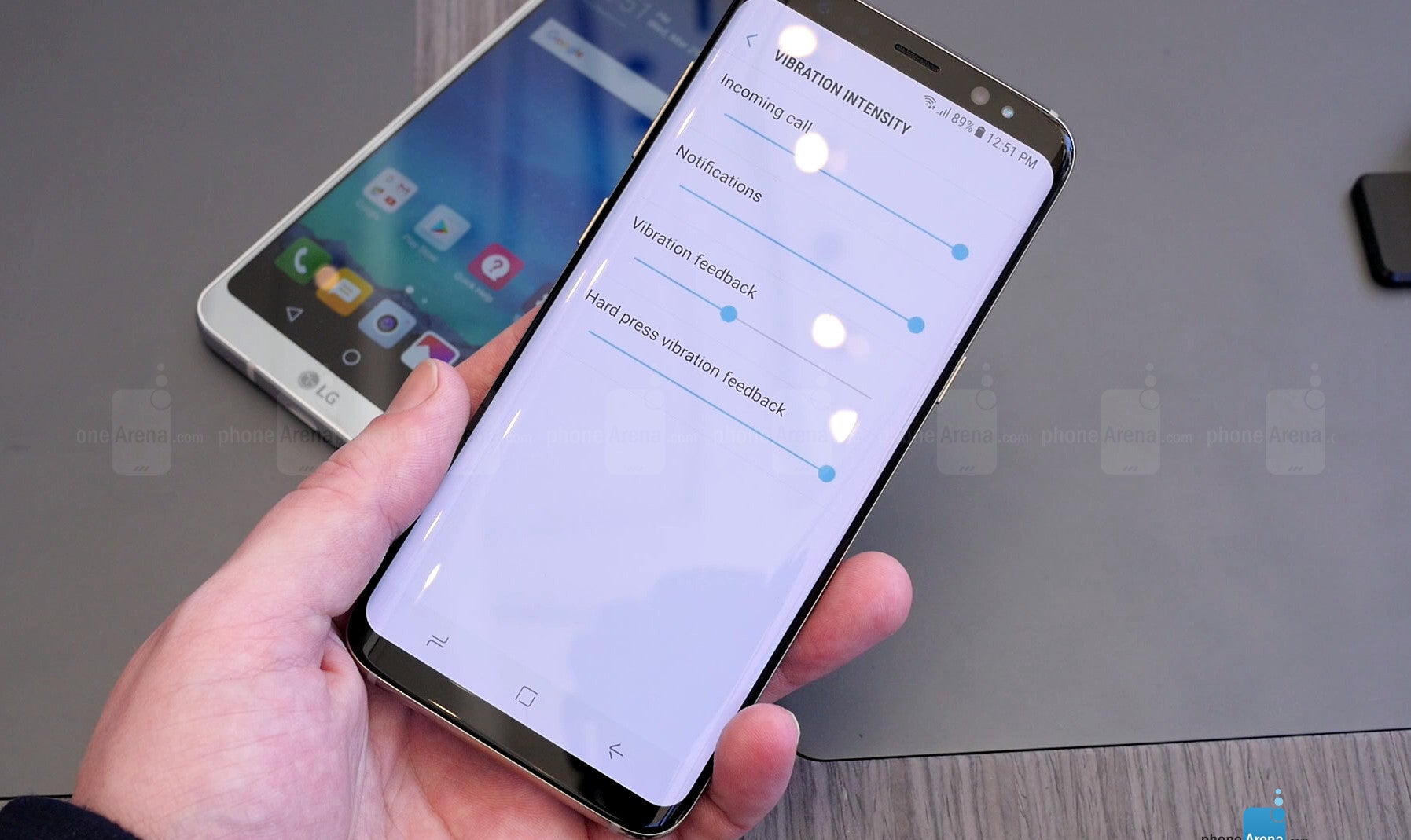 That haptic engine beneath the S8 home key has some adjustable power - Whew! Galaxy S8 lets you move the back key and adjust the home button feedback