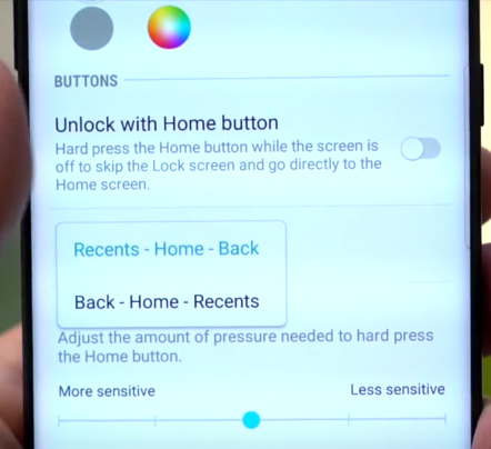 Back key to the left, back key to the right - Whew! Galaxy S8 lets you move the back key and adjust the home button feedback
