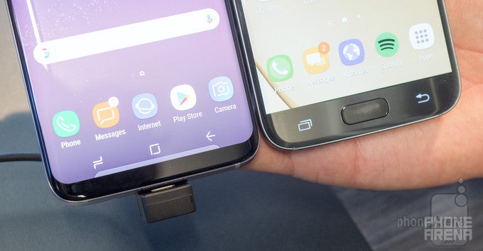 The Galaxy S8 uses on-screen navigation buttons instead of physical ones - Samsung Galaxy S8 vs Samsung Galaxy S7: what&#039;s new, anyway?