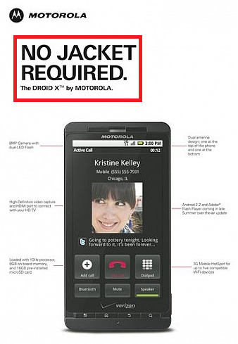 Motorola&#039;s full-page ad for the DROID X made fun of the Apple iPhone 4&#039;s connectivity problem - Before the Moto X, there was the Motorola DROID X