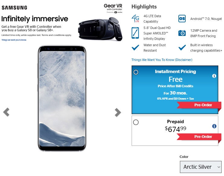 US carrier offers the Samsung Galaxy S8 for free, but there&#039;s a catch
