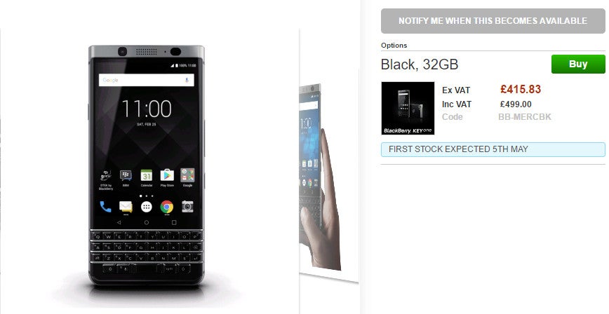 BlackBerry KEYone arrives in Europe on May 5, pre-order one for £499