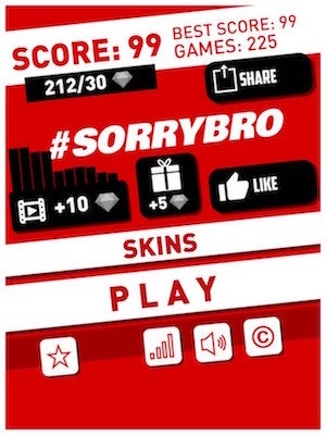 The #SORRYBRO (try again) page will wreck your nerves and make you hit play just to "get back" at the game. - Wire #SorryBro game will get you addicted and nerve-wrecked at the same time