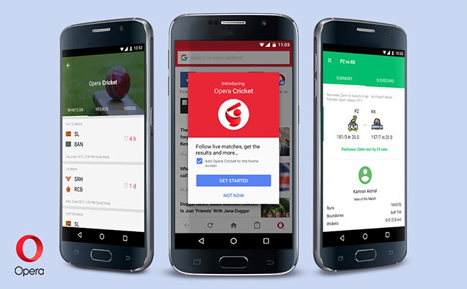 Bonus points for the unnecessary addition of a navigation bar at the bottom - Opera Mini's latest update adds... cricket scores?