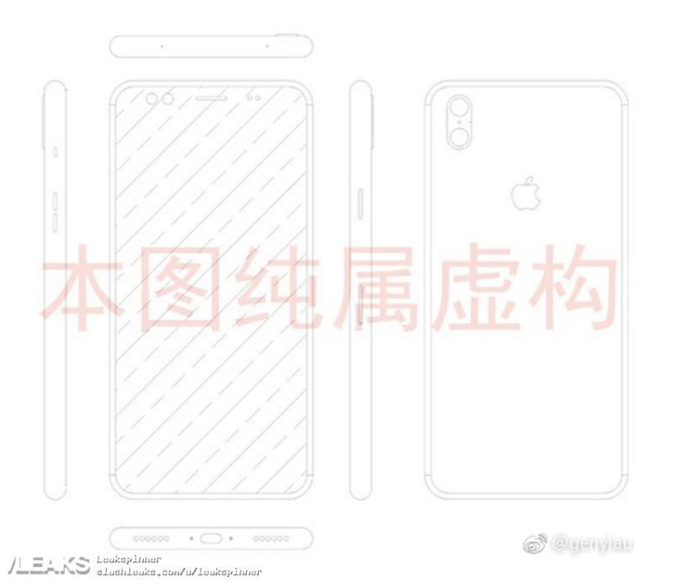 Sketch allegedly shows the Apple iPhone 8 10th anniversary model - Alleged Apple iPhone 8 schematic shows vertical dual camera setup on back (Update)