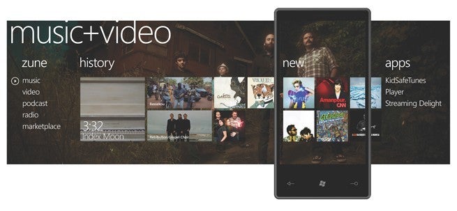 Windows Phone 7 Series Music+Video hub - Microsoft Windows Phone 7 Series announced