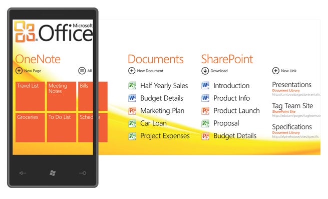 Windows Phone 7 Series Office hub - Microsoft Windows Phone 7 Series announced