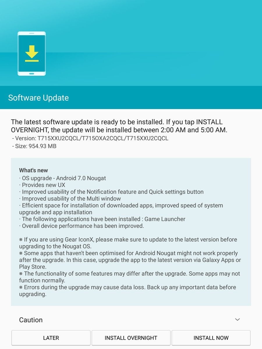Samsung Galaxy Tab S2 8.0 and 9.7 start getting Android 7.0 Nougat update