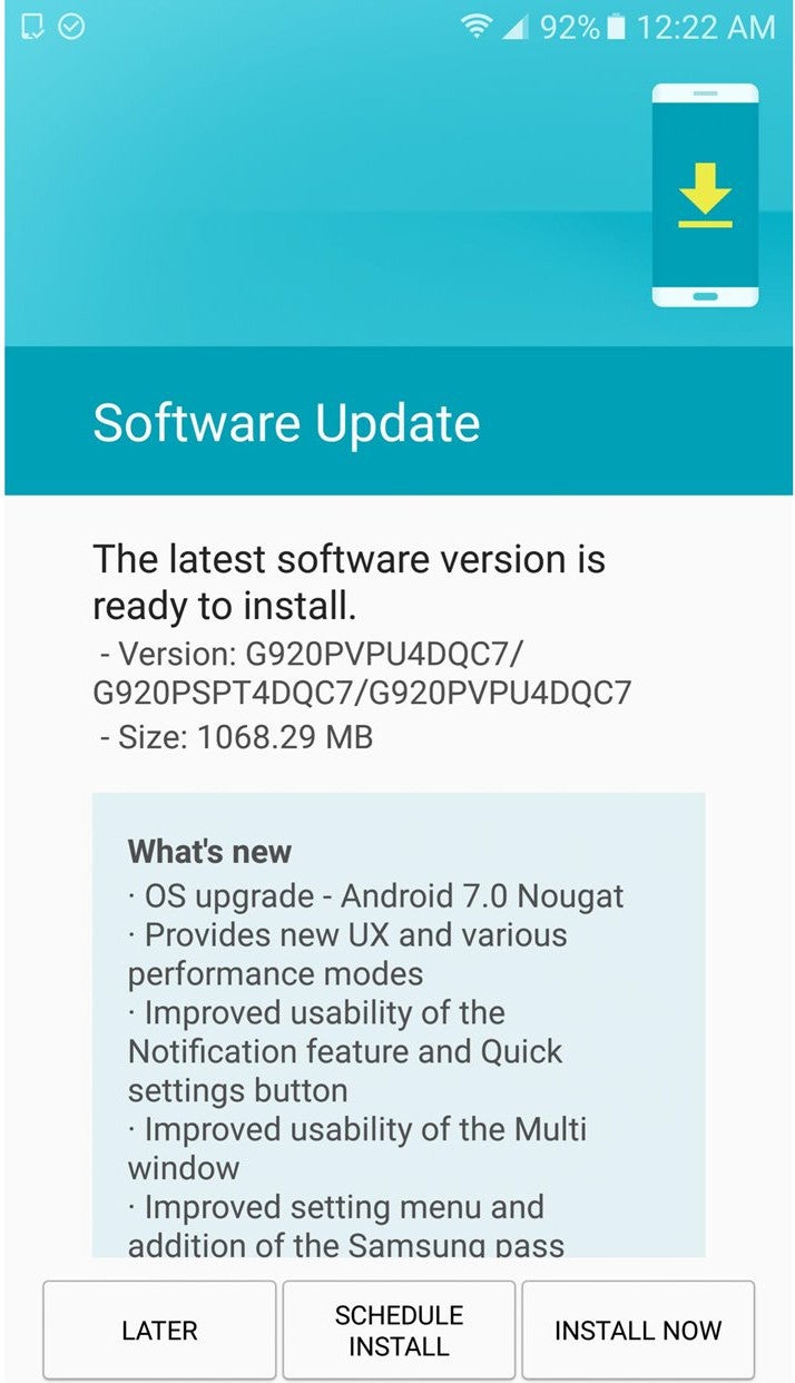 Android 7.0 Nougat for Samsung Galaxy S6 and S6 edge goes live at Sprint