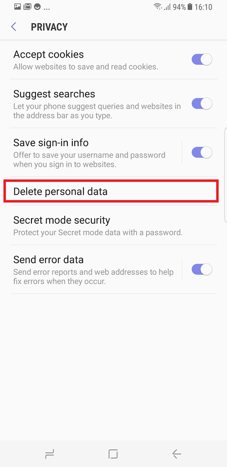 How to delete the browser history on your Samsung phone (clear browser cache)