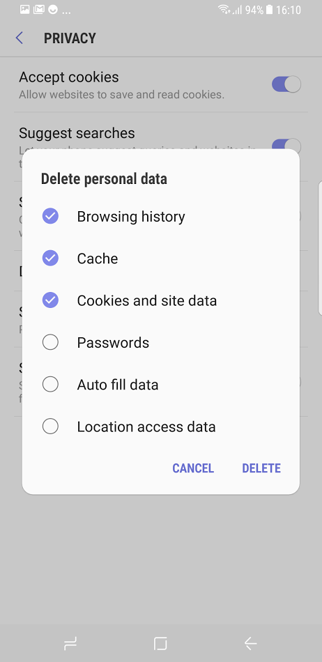 How to delete the browser history on your Samsung phone (clear browser