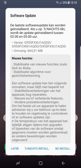 The patch notes in Dutch - Galaxy S8+ April security update released in Europe, facial recognition feature gets an upgrade