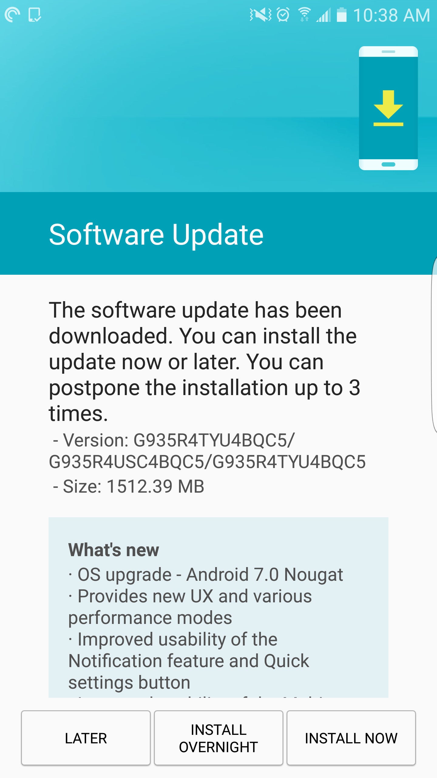 US Cellular starts pushing Android 7.0 Nougat for the Samsung Galaxy S7 and S7 edge