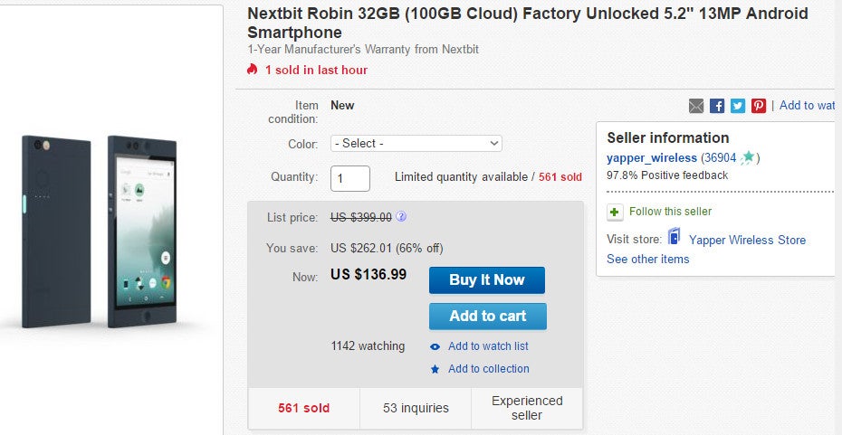Deal: Nextbit Robin gets a huge 66% discount on eBay, up for grabs for just $136.99