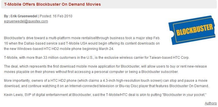 More proof of March 24th launch for HTC HD2 on T-Mobile?