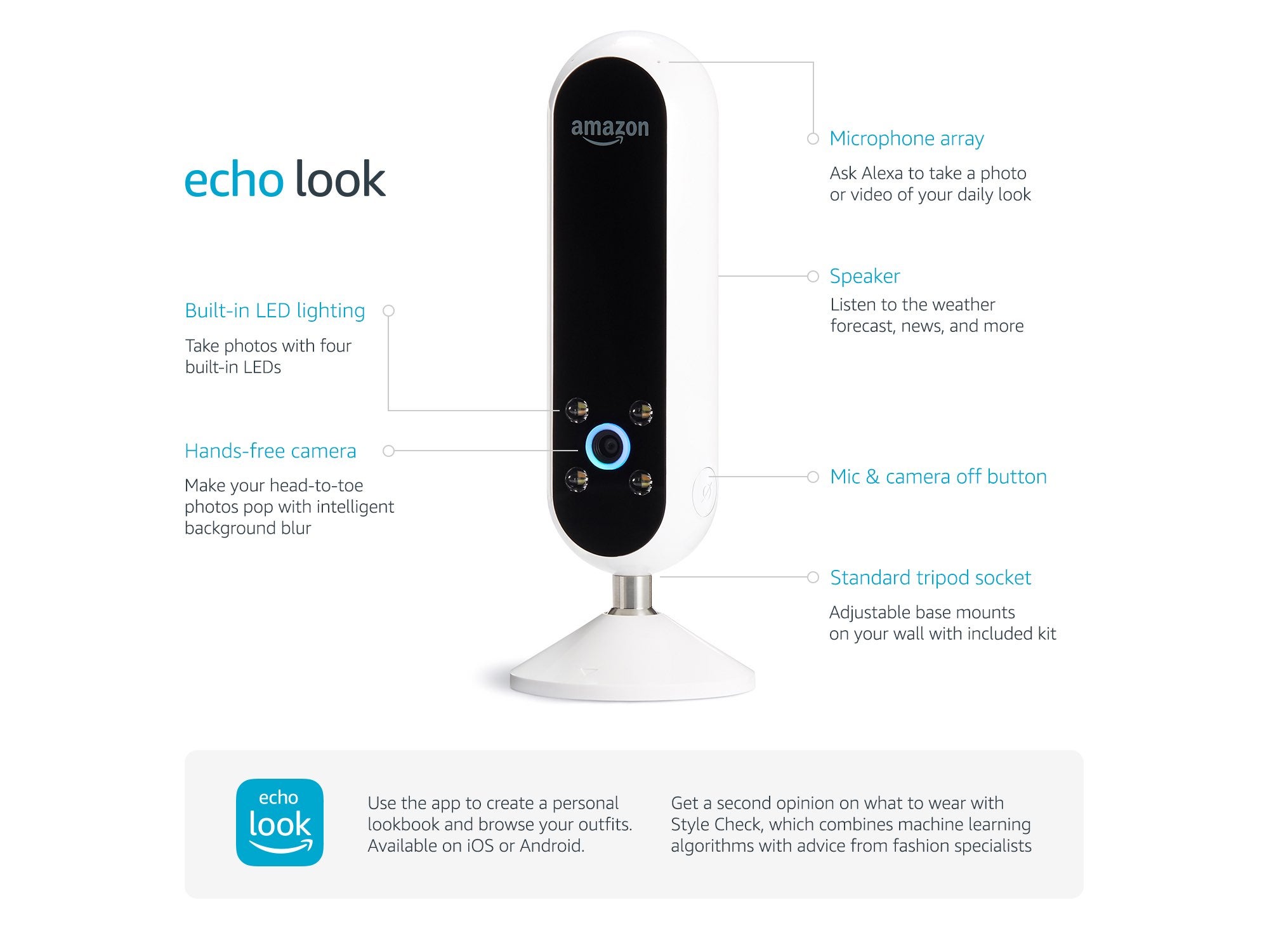 Click to zoom in - Amazon's Echo Look will tell you what clothes look good on you – and it won't lie
