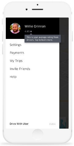 Latest Uber app update makes it easier to see rider&#039;s rating