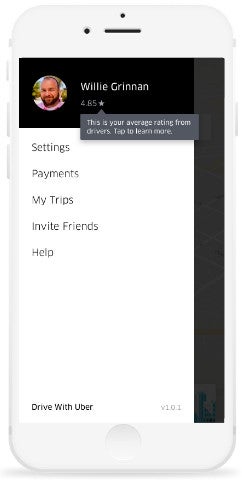 Latest Uber app update makes it easier to see rider's rating
