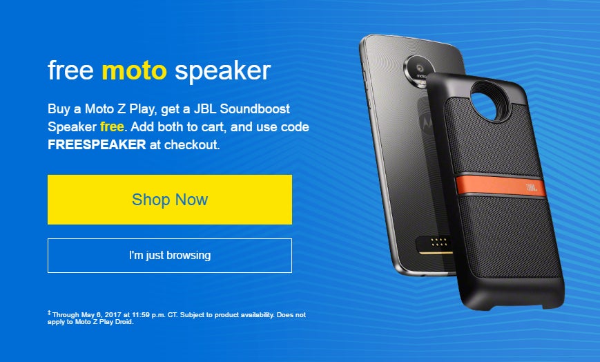 collection account Wink Deal: Buy a Moto Z Play, get a free JBL speaker - PhoneArena