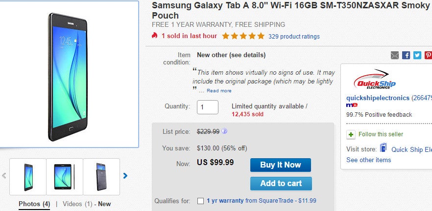 Deal: Samsung Galaxy Tab A 8.0 costs just $99.99 on eBay