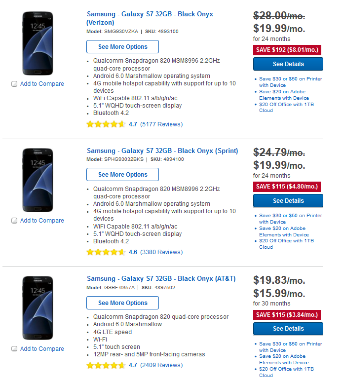 Pick up the 32GB Samsung Galaxy S7 for $480 from Best Buy - DEAL: Pick up the Samsung Galaxy S7 for $480 from Best Buy