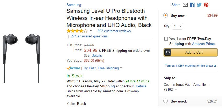 Deal: Samsung Level U Pro Bluetooth earphones get a huge 65% discount on Amazon
