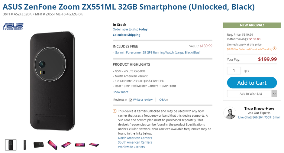 Deal: Get an Asus Zenfone Zoom and Garmin Forerunner 25 running watch for only $200