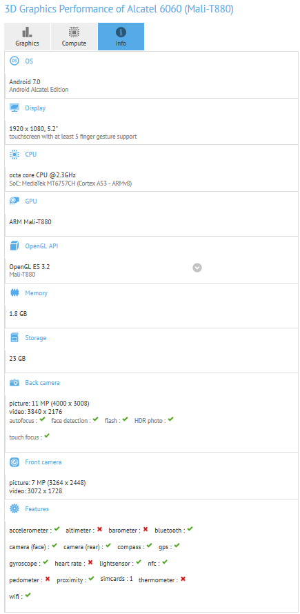 The Alcatel Idol 5 appears on GFXBench again - Alcatel Idol 5 appears on GFXBench once again, this time with a slight change