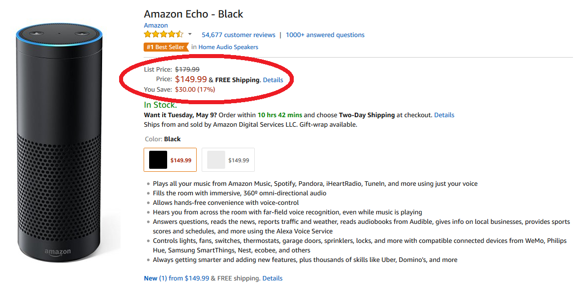 From now through next Saturday, save $30 on the purchase of the Amazon Echo - Amazon Echo gets price cut prior to unveiling of next-gen model