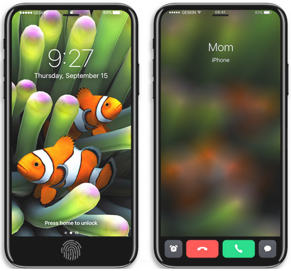 Renders of an iPhone 8 concept with an embedded Touch ID under the display - Kuo says Apple iPhone 8 faces &quot;worse case scenario&quot; shortage