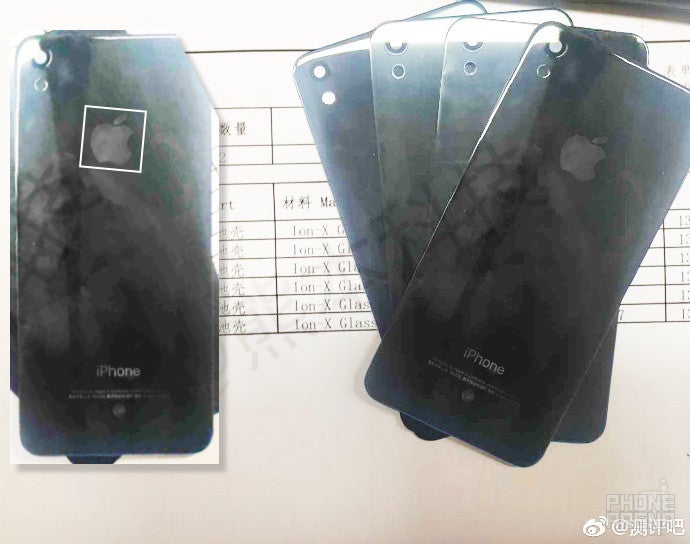 Brightness and contrast adjusted for better visibility - Supposed iPhone SE (2017) leak shows off Ion-X glass rear shell