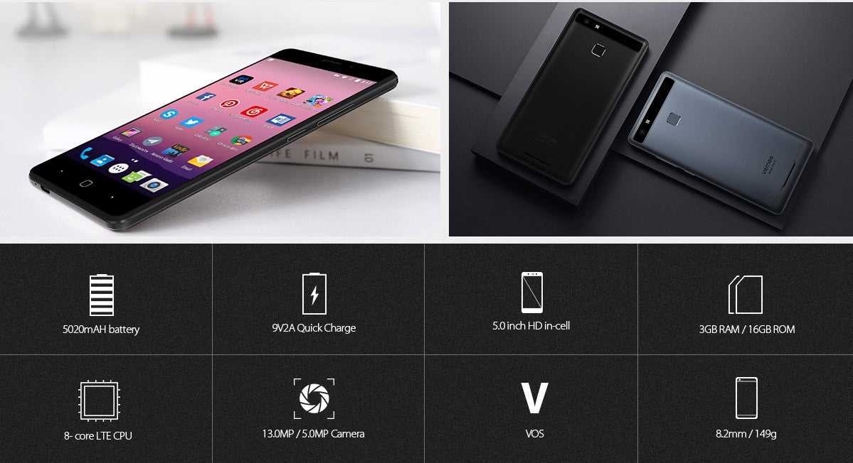 Vernee Thor E is a 5" phone with massive 5020 mAh battery and 3-day endurance