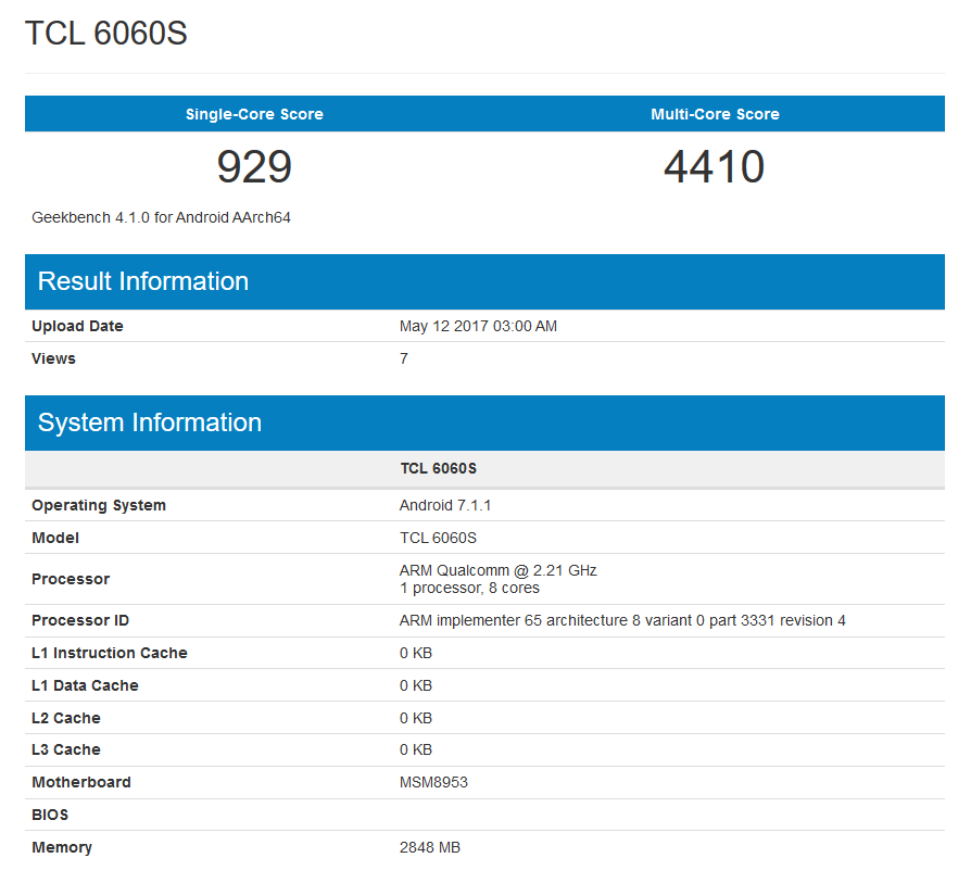 For the second time, the Alcatel Idol 5 makes an appearance on Geekbench - Alcatel Idol 5 visits Geekbench for the second time