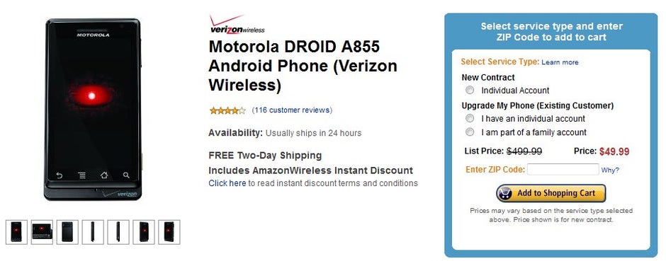 Amazon is making the Motorola DROID extremely affordable at $50