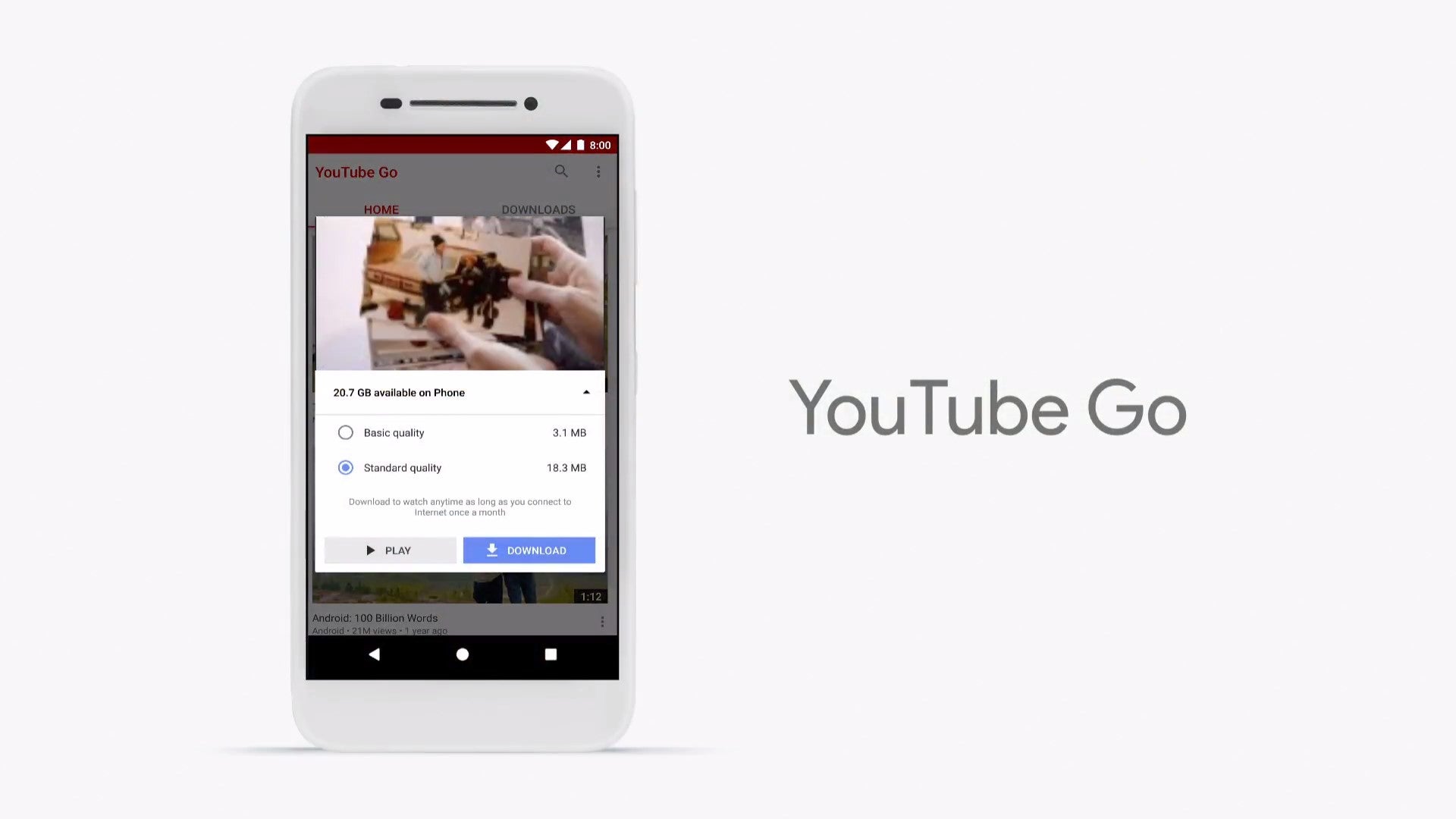 YouTube Go will let you preview and download videos - Google announces Android Go, a new set of features and apps for low-end devices