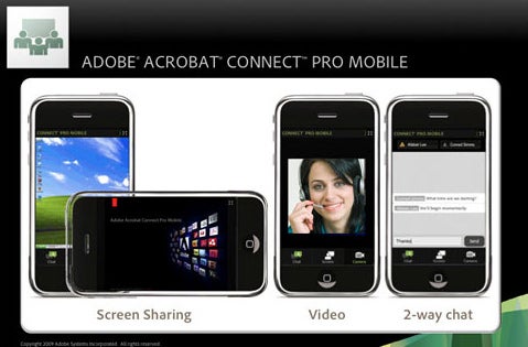 Acrobat Connect Pro for the iPhone is based on Flash - Adobe Connect Pro shows the iPhone can handle Flash… in a way