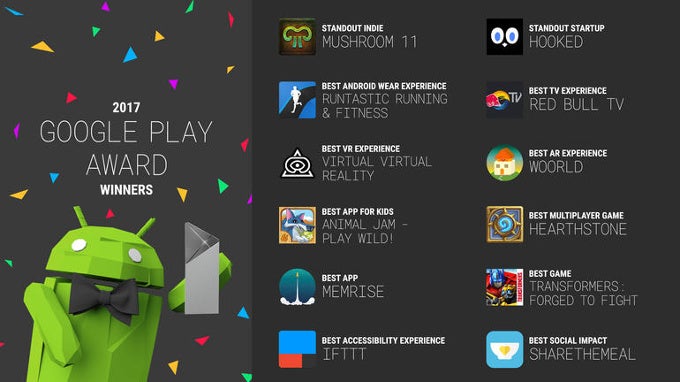 Google unveils best Android apps selection of 2017 in its Play Awards winners