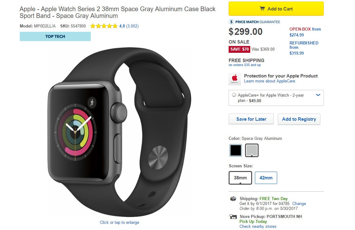 Deal: Save $70 on all Apple Watch Series 2 models at Best Buy (4-day sale)
