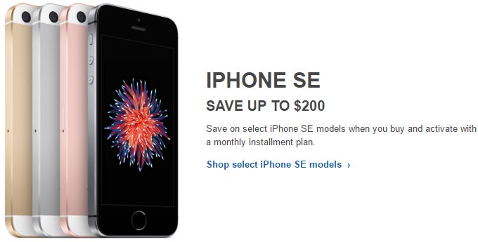 Memorial Day deal: save $200 on the iPhone SE (Verizon, AT&T, and Sprint variants)