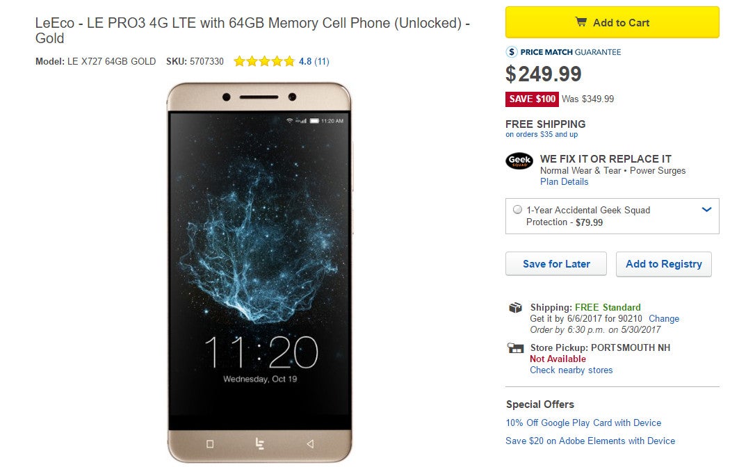 Deal: LeEco Le Pro3 on sale for just $250 at Best Buy