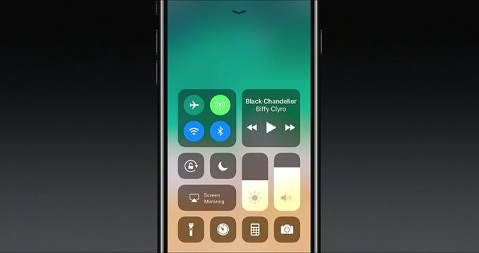 The iOS 11 Control Center. Buttons support Force Touch, as before - iOS 11 is announced with improvements to Siri, Apple Pay, Photos and lots more