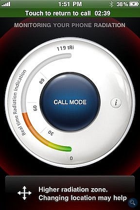 iPhone app predicts how much radiation is being emitted by the handset